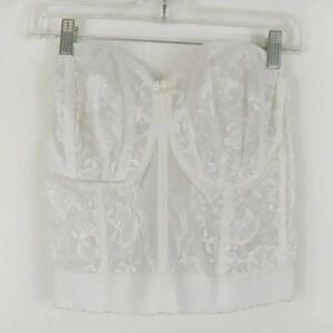 Vintage 80s White Lace Corset Lingerie Top